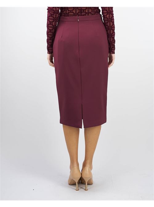 Stretch crepe midi skirt with horsebit Elisabetta Franchi ELISABETTA FRANCHI | Skirt | GO04446E2CG3